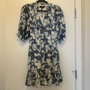 NWT Abbey Glass Bennett Dress Slate Blue Le Jardin